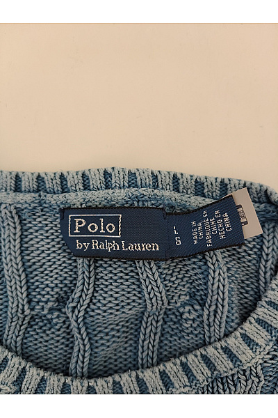 Ralph Lauren Modrý bavlněný copánkový pulovr Velikost L | Ralph Lauren | obrázek 5