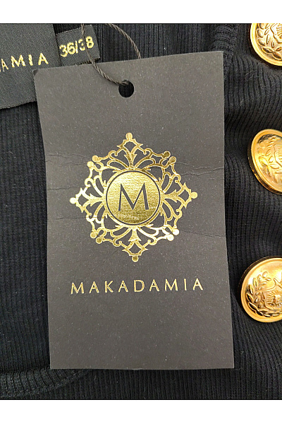 Makadamia Černé bavlněné maxi šaty na ramínka žebrované elegantní Velikost EU 36/38 | Makadamia | obrázek 6