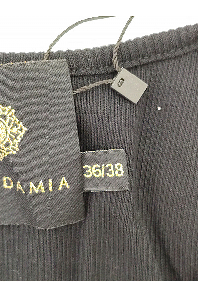Makadamia Černé bavlněné maxi šaty na ramínka žebrované elegantní Velikost EU 36/38 | Makadamia | obrázek 7