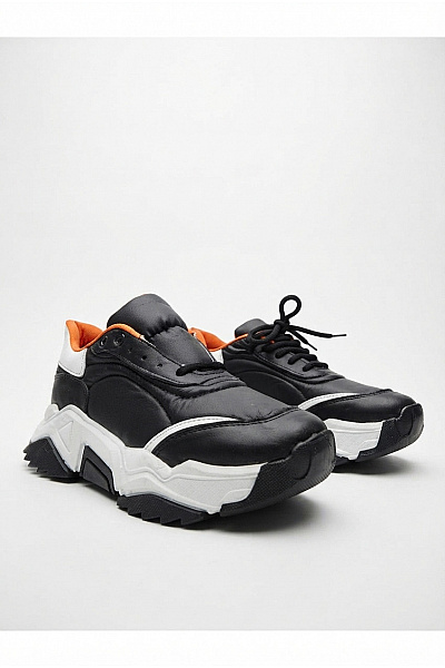 Eden FARO Pánské Tenisky SHEIN Black/White/Orange Chunky Sneakers (sx2308111159560111) Černé Velikost EU 40