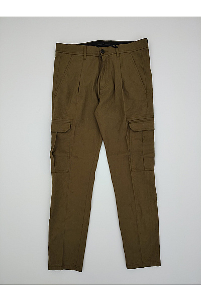 DRYKORN Pánské lněné cargo kalhoty khaki Velikost US 30-32 | DRYKORN | obrázek 2