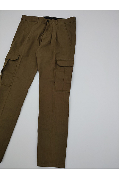 DRYKORN Pánské lněné cargo kalhoty khaki Velikost US 30-32 | DRYKORN | obrázek 3