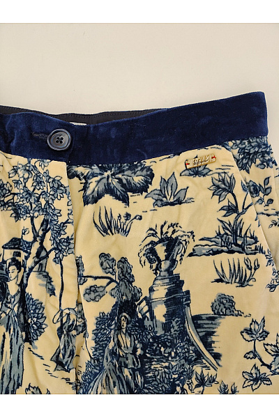 Luis Trenker Béžové bavlněné kalhoty s potiskem vintage boho Velikost IT 42 | Luis Trenker | obrázek 4