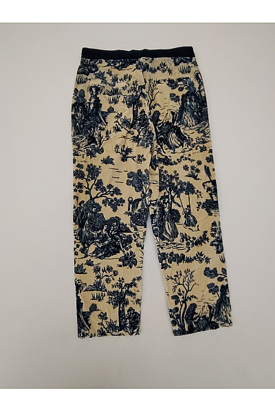 Luis Trenker Béžové bavlněné kalhoty s potiskem vintage boho Velikost IT 42 | Luis Trenker | obrázek 9