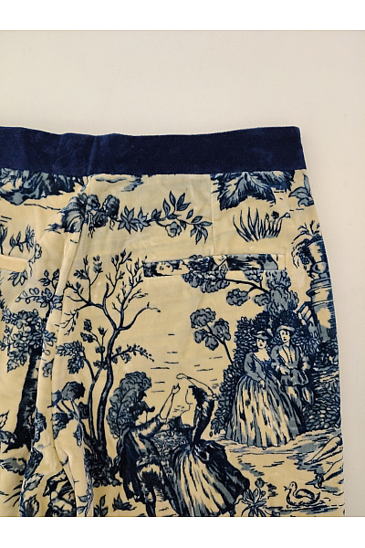 Luis Trenker Béžové bavlněné kalhoty s potiskem vintage boho Velikost IT 42 | Luis Trenker | obrázek 10