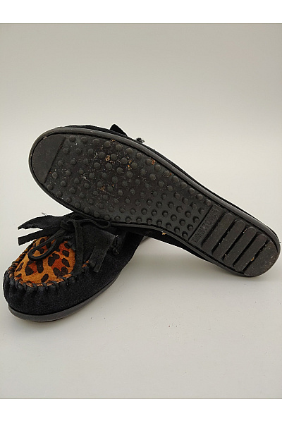 Minnetonka Černé dámské mokasíny se zvířecím vzorem nazouvací volnočasové Vel. US 8 | Minnetonka | obrázek 3