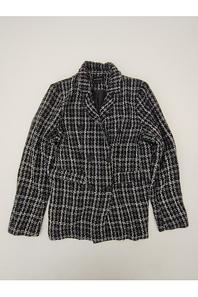 BRAVE SOUL Černobílé tvídové dvouřadé sako elegantní business Vel. EU 44 | BRAVE SOUL | obrázek 2