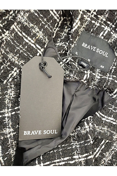 BRAVE SOUL Černobílé tvídové dvouřadé sako elegantní business Vel. EU 44 | BRAVE SOUL | obrázek 7