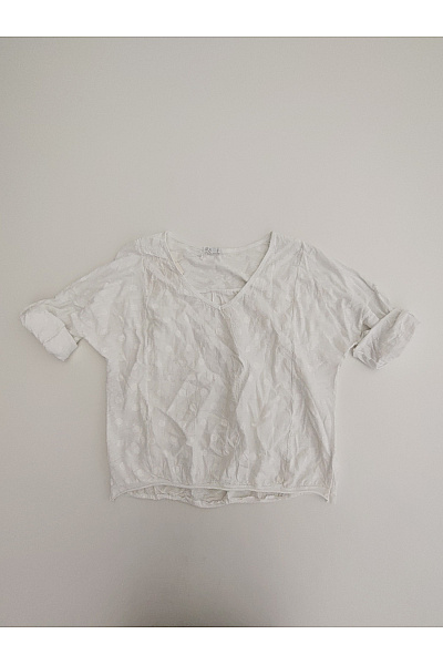 PUMALIO Bílá halenka s výstřihem do V puntíkovaná volná letní Vel. XL/XXL | PUMALIO | obrázek 2