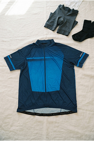 ENDURANCE Modré Pánské Cyklistické Tričko Se Zipem A Krátkým Rukávem Vel. 3XL