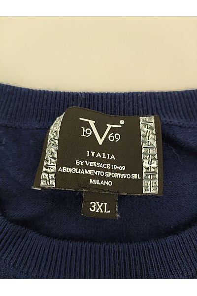 Pánský modrý pletený pulovr basic Vel. XXL | Unimoda | obrázek 7
