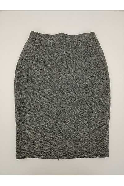 Šedá vlněná pouzdrová sukně ke kolenům business Vel. XS | Unimoda | obrázek 2