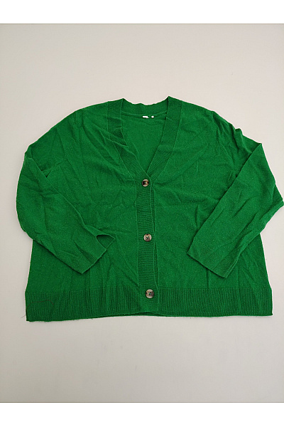 Zelený pletený kardigan do véčka na knoflíky Vel. XL | Unimoda | obrázek 2
