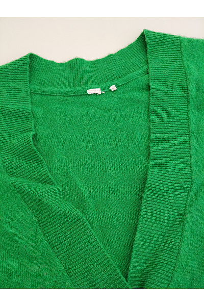 Zelený pletený kardigan do véčka na knoflíky Vel. XL | Unimoda | obrázek 5