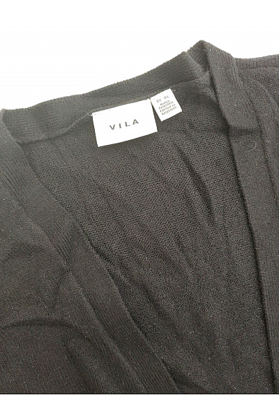 VILA Černý dlouhý pletený kardigan bez zapínání Vel. EU XL | VILA | obrázek 6