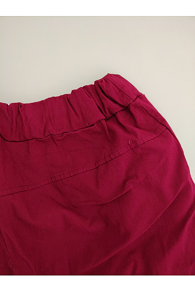 Červené dámské volnočasové kalhoty s kapsami a pružným pasem Vel. M | Unimoda | obrázek 8