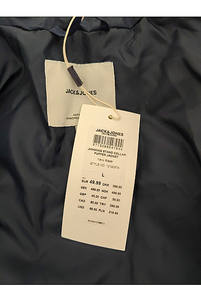JACK & JONES Pánská modrá prošívaná přechodová bunda se zipem Vel. L | JACK & JONES | obrázek 9