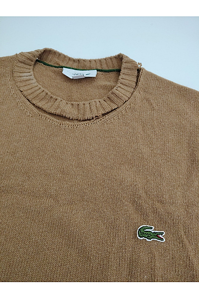 LACOSTE Hnědý vlněný pletený pulovr basic Vel. US Xl | LACOSTE | obrázek 4