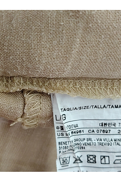 BENETTON Béžové lněné bermudy s vysokým pasem a kapsami Velikost L | BENETTON | obrázek 7