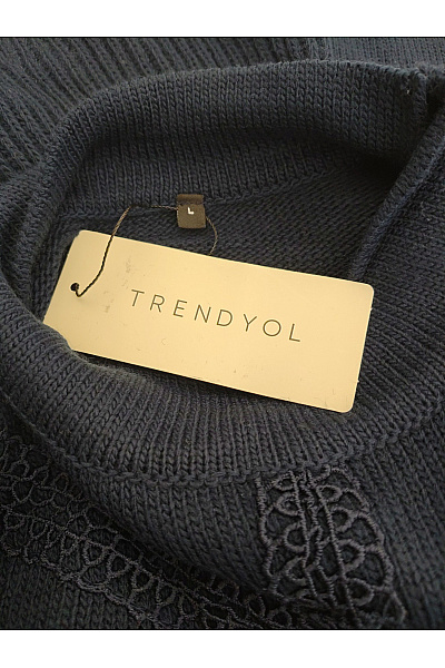 TRENDYOL Černé pletené midi šaty s dlouhým rukávem a stojáčkem Vel. L | TRENDYOL | obrázek 7