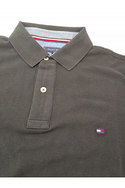 TOMMY HILFIGER Pánské černé bavlněné polo tričko s krátkým rukávem basic Velikost XXL | TOMMY HILFIGER | obrázek 4