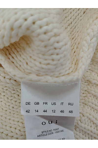 Oui Béžový bavlněný pulovr do véčka oversized Vel. DE 42 | oui | obrázek 4