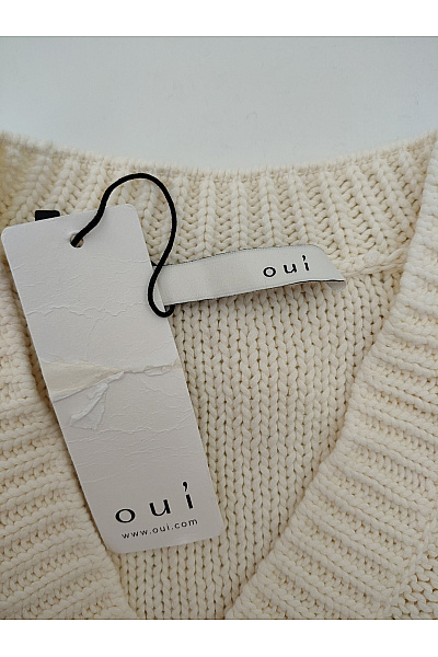 Oui Béžový bavlněný pulovr do véčka oversized Vel. DE 42 | oui | obrázek 7