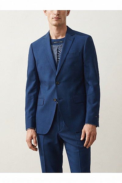TOMMY HILFIGER Pánský Modrý Společenský Oblek Smart Casual Vel. EU 50