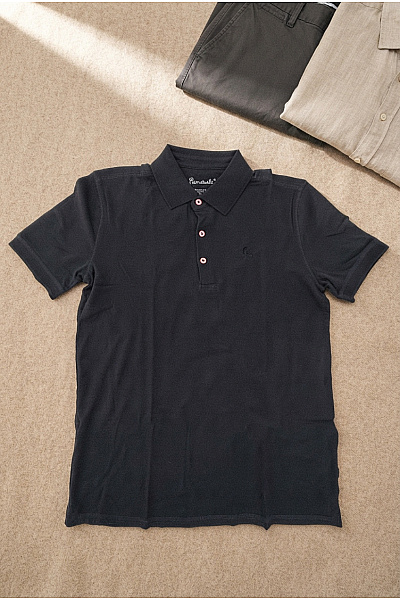 Ramatuelle Pánské černé Bavlněné Polo Tričko S Krátkým Rukávem Velikost 2XL