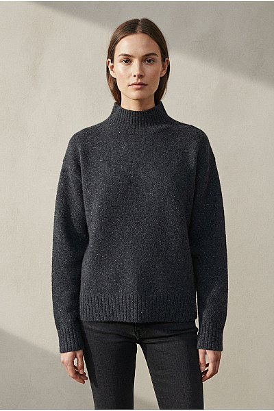 Weekday Dámský Vlněný Oversized Pulovr Se Stojáčkem Modrý Velikost XS
