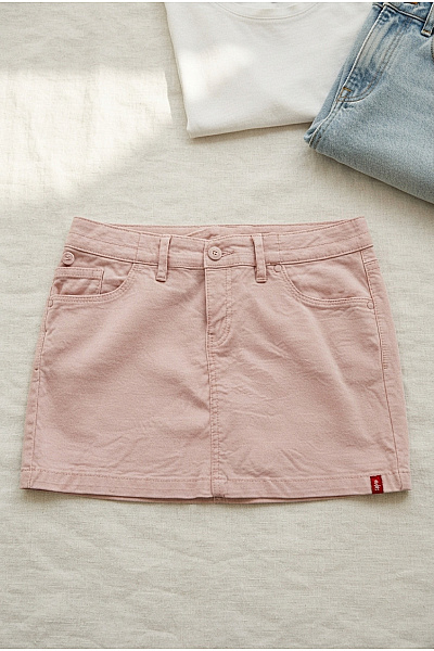 Esprit Růžová Bavlněná Mini Sukně S Kapsami A Knoflíky Vel. EU 38