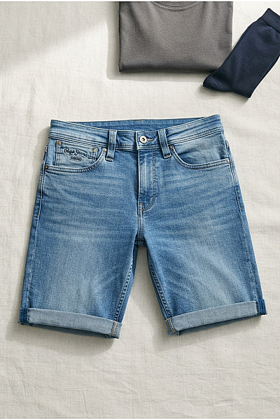 Pepe Jeans Pánské Bavlněné Džínové Kraťasy Nad Kolena Velikost 32