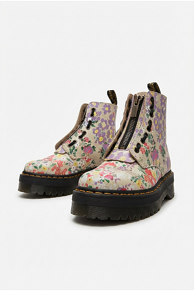 Dr.Martens Barevné Kožené Kotníkové Boty Na Platformě Se Zipem Velikost 39
