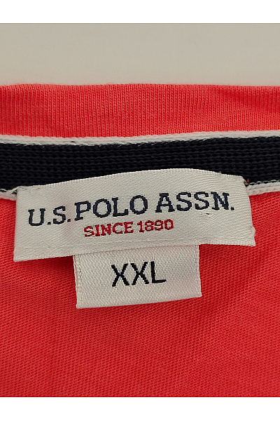 U.S.POLO ASSN. Červené bavlněné basic tričko s krátkým rukávem a kulatým výstřihem Vel. US XXL | U.S.POLO ASSN. | obrázek 6