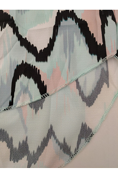 Barevná vzorovaná tuniková halenka s dlouhým rukávem a stojáčkem Velikost XL | Unimoda | obrázek 3