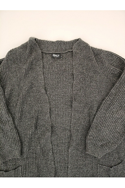 Šedý pletený žebrovaný kardigan delší Velikost XL | Unimoda | obrázek 4