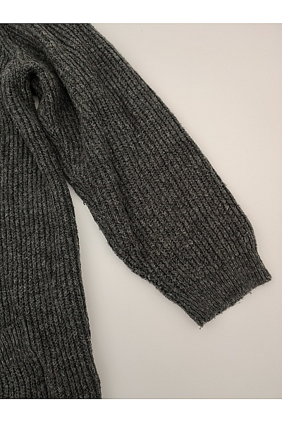 Šedý pletený žebrovaný kardigan delší Velikost XL | Unimoda | obrázek 5