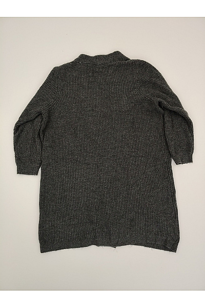 Šedý pletený žebrovaný kardigan delší Velikost XL | Unimoda | obrázek 7