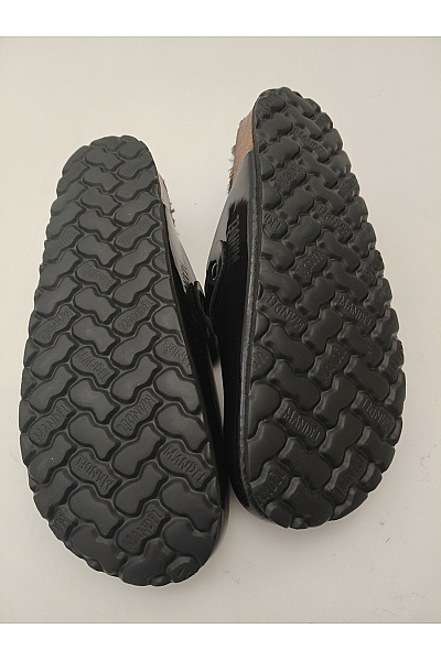 Mandel Sandals Černé lakované nazouvací pantofle s kožíškem Vel. EU 40 | Mandel Sandals | obrázek 5