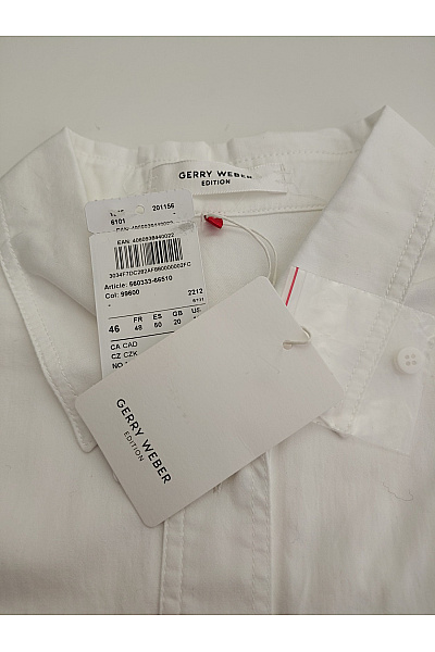 GERRY WEBER Bílá bavlněná oversized košile s dlouhým rukávem Velikost DE 46 | GERRY WEBER | obrázek 6