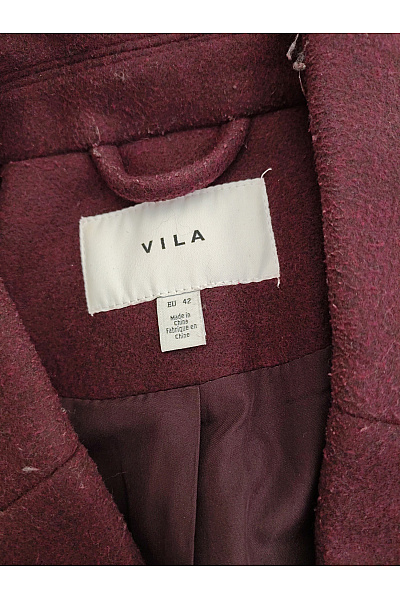 VILA Dámský fialový elegantní flaušový kabát Velikost EU 42 | VILA | obrázek 8