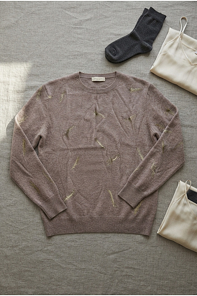 Soft Cashmere Béžový Pletený Pulovr Se Vzorem Vel. XL