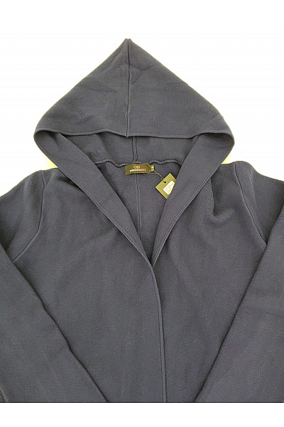Zwillingsherz Modrý pletený kardigan s kapucí dlouhý Velikost L-XL | Zwillingsherz | obrázek 4