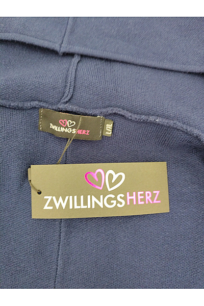 Zwillingsherz Modrý pletený kardigan s kapucí dlouhý Velikost L-XL | Zwillingsherz | obrázek 6