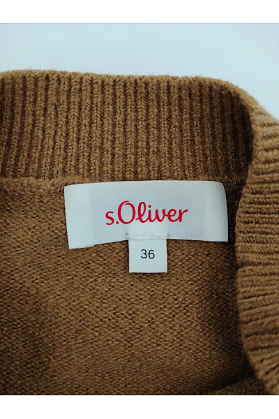 S.OLIVER Dámský hnědý pletený pulovr se spadlými rameny Velikost EU 36 | s.OLIVER | obrázek 7