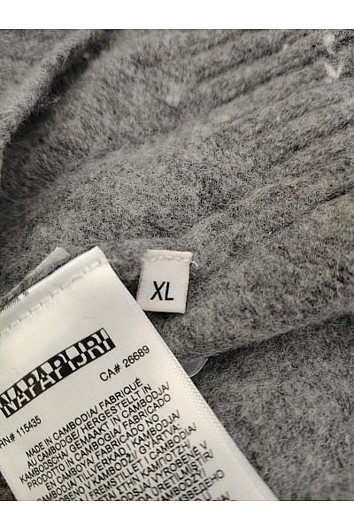 NAPAPIJRI Šedý vlněný pulovr se stojáčkem na zip Vel. XL | NAPAPIJRI | obrázek 7