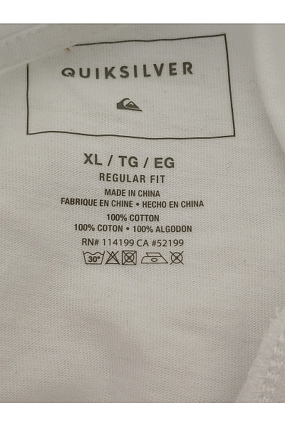 Quiksilver Bílé bavlněné tričko s krátkým rukávem pruhované kapsou Velikost US XL | quiksilver | obrázek 7