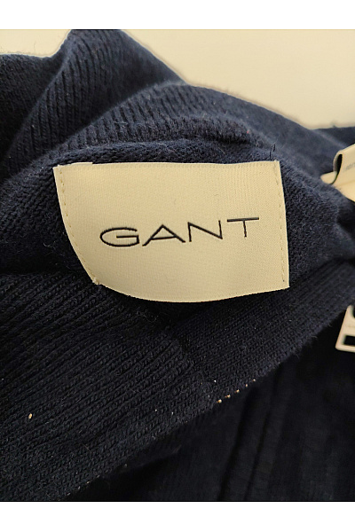 GANT Pánský vlněný svetr na zip se stojáčkem modrý Velikost XL | GANT | obrázek 6