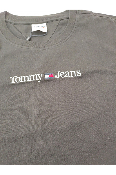 TOMMY HILFIGER Černé bavlněné pánské tričko s krátkým rukávem a nápisem | TOMMY HILFIGER | obrázek 4