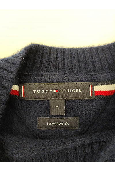 TOMMY HILFIGER Dámský vlněný pulovr modrý basic Velikost S | TOMMY HILFIGER | obrázek 5